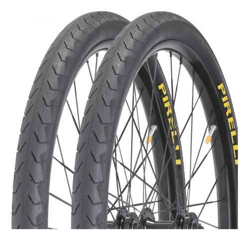 Par Pneu Aro 26 X 2.00 Pirelli Phantom Street Liso Urbano Cor Preto