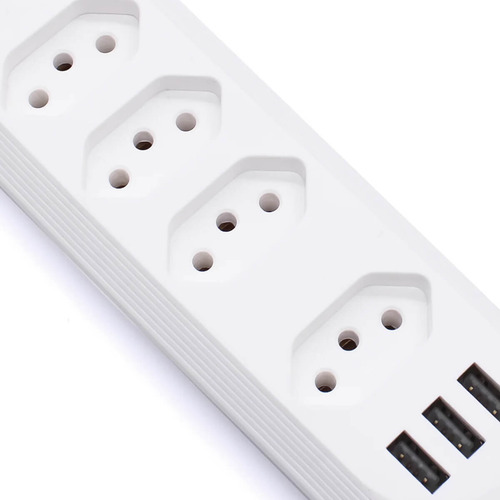 Extensão Bivolt Com 3 Usb Tipo-c E Botão
