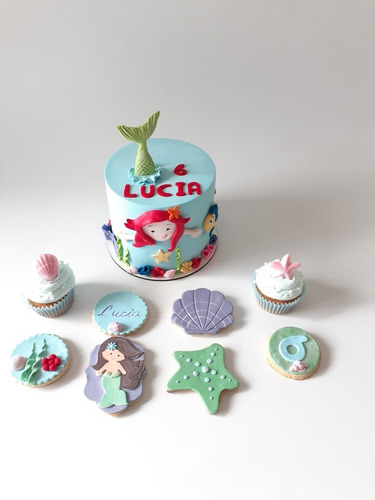 Torta Sirena La Sirenita Artesanl Cumpleaños