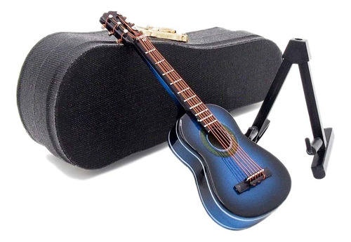 Odoria 1:12 Blue Guitarra Acústica Con Soporte Y Estuche