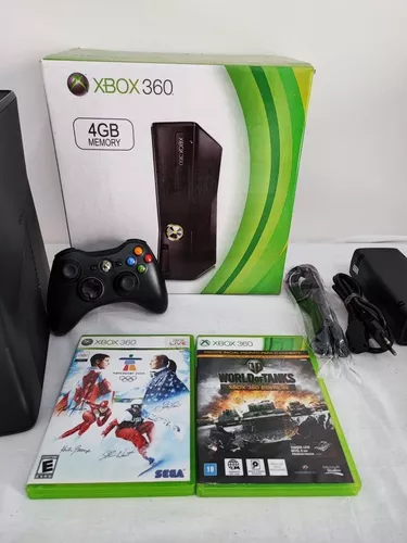 Console Xbox 360 Slim 4GB - Bloqueado - Kinect - Semi Novo, Game Center  World