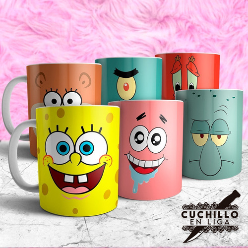 Taza Cerámica Premium Plankton Bob Esponja Personajes Regalo