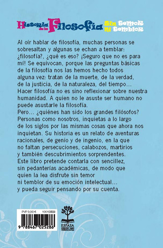 Historia De La Filosofãâa Sin Temor Ni Temblor, De Savater, Fernando. Editorial Espasa, Tapa Blanda En Español