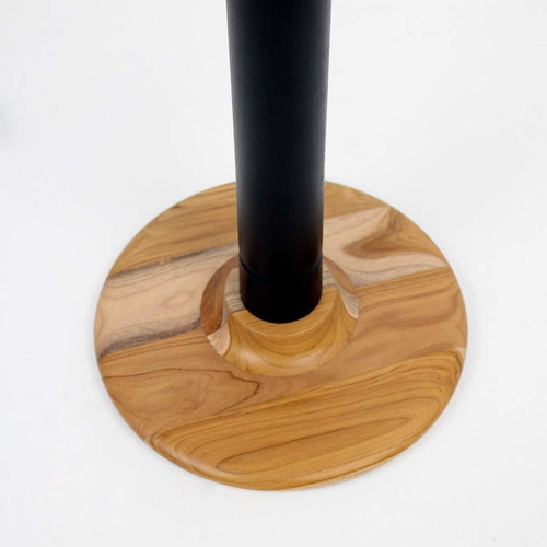 Mesa de esquina monopié de madera maciza de teca para sala de estar, 40 cm
