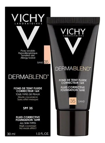 Base Vichy Dermablend 35 Sand Spf 28 Fluido 16h 30ml