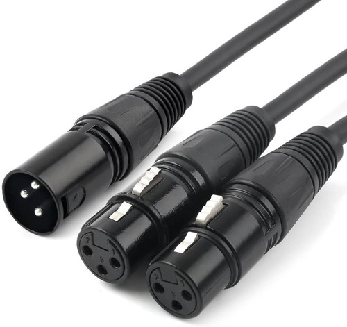 Cable Adaptador Microfono Xlr 3-pin Macho A 2 Hembra | Ne...