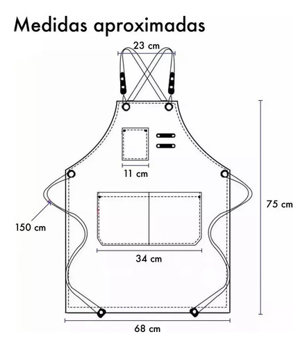 2 Piezas Mandil De Chef Ajustable, Mandil Barista,unisex