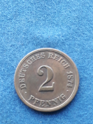 Alemania.  1874. 2 Pfennig. Dentscher Reich