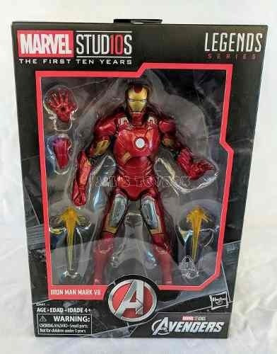 Figura de acción Iron Man Marvel Studios: The First Ten Years - Mark VII E2441 de Hasbro Legends Series