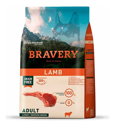 Bravery Cordero Adulto Raza Mediana/grande 4 Kg