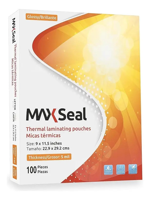 Micas Térmicas Maxseal Carta 22.9x29.2cm 5mil 100 Piezas Brillantes