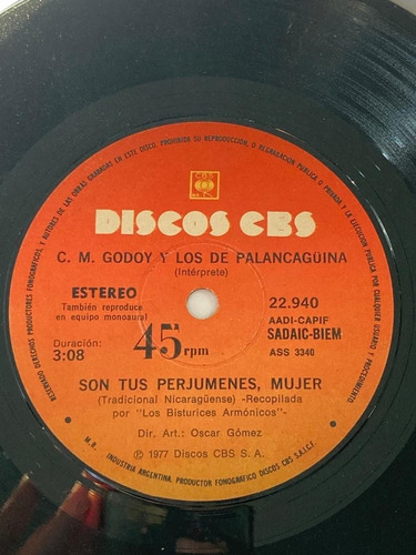 Vinilo Single De Carlo Mejia Gody Son Tus Perjumenes(p132