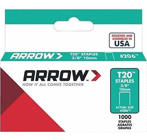 Arrow Fastener 206 Genuino T20 3-8 Pulgadas Staples, 1000-pa