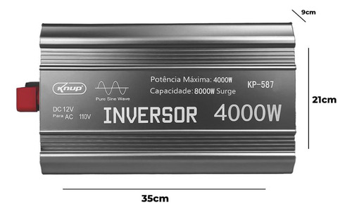 Inversor De Tensão 4000w Onda Senoidal 12v 110v Sine Wave