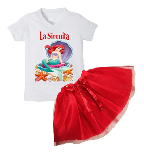 Tutu La Sirenita Conjunto Tutu Ariel Sirenita Personalizado