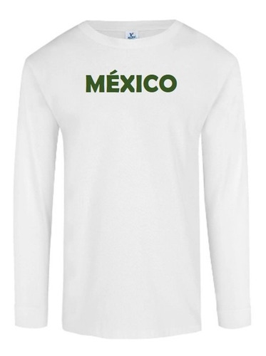 Playera Manga Larga Mexico Mundial Seleccion Futbol Oferta!