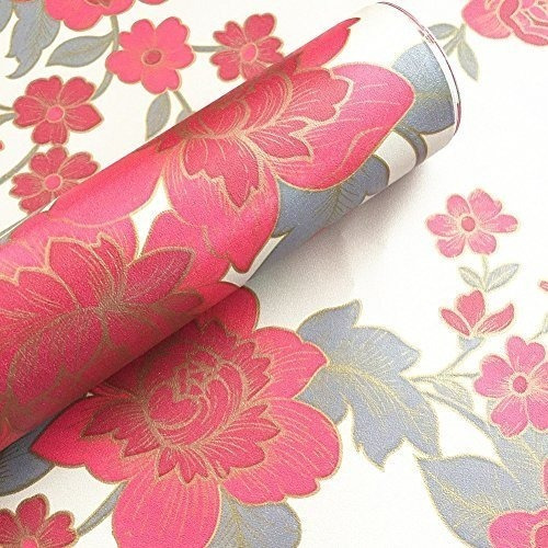 Bestery Vintage Floral Papel Adhesivo Vinilo Revestimiento P