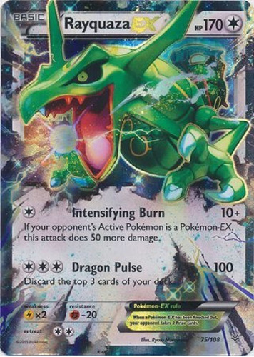 Rayquaza Ex 75/108 Ultra Raro Pokemon Tcg