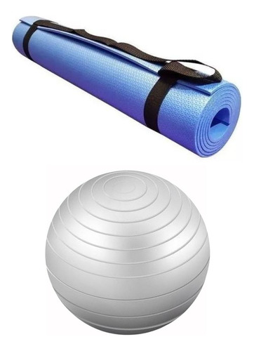 Colchonete Tapete Yoga Com Bola 55cm De Exercicios Academia 