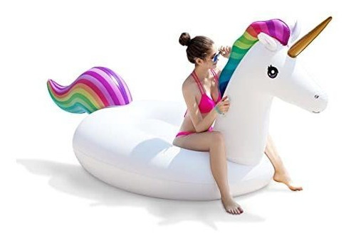 Jasonwell Giant Inflatable Unicorn Pool Float Floatie Ride O