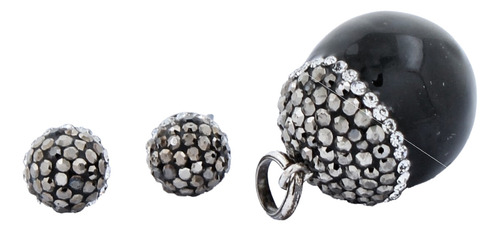 Juego De Bola Plata Con Cristal Color Plateado