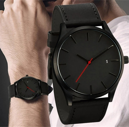 Reloj Fechero Analogo Hombre Caballero Cuero Ilusion Of Time