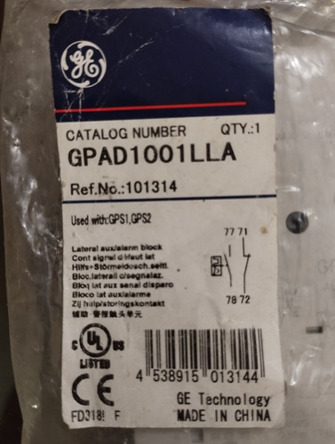 Bloque De Contacto Lateral General Electric Para Guardamotor