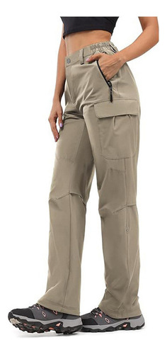 U Pantalones Cargo Estilo Jogger Cintura Alta Bolsillo Lycra