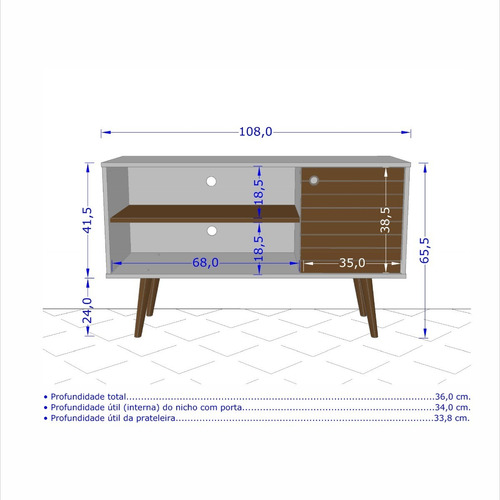 Imagen 5 de 5 de Mueble Rack Para Tv En Madera Mdp Jade Off/cin/rip