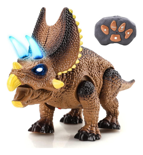 Dinosaurio Control Remoto Steam Life Triceratops Con Luz