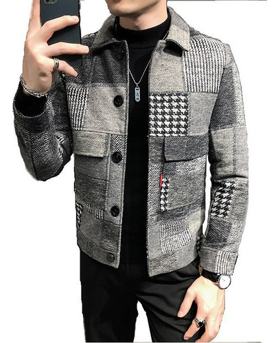 Chaqueta Sin Capucha Informal Para Hombre, Abrigo De Lana