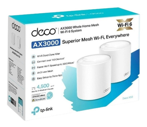 Repetidor Tp-link Wi-fi Mesh Deco X50 2402mbps Pack De 2
