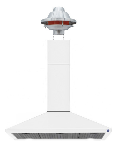 Campana Cocina Industrial Piramide 90 Cm Extractor Exterior Color Blanco