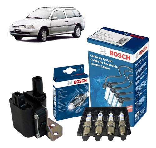 Kit Vela Cabo Bobina Parati G2 1.6 8v Ap 1998 Gaso Bosch