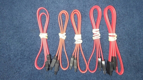 Paquete De 5 Cables De Datos, S Ata De 40 Cms Nuevos Rojos