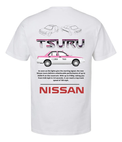 Playera Nissan Tsuru Carros Taxi Hombre Cuello Redondo Carro