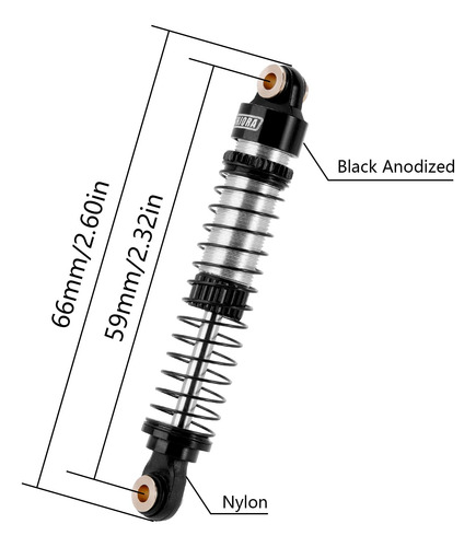 Amortiguador De Aceite Rosca Larga 59 Mm Para Trx4m Trx4mt R