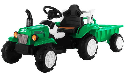 Imagen 1 de 10 de Tractor Auto A Batería Con Remolque Luces Música - El Rey