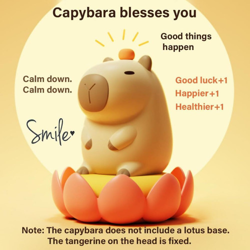 Lámpara De Cabecera Capybara Para Palmaditas, Luz Ambiental