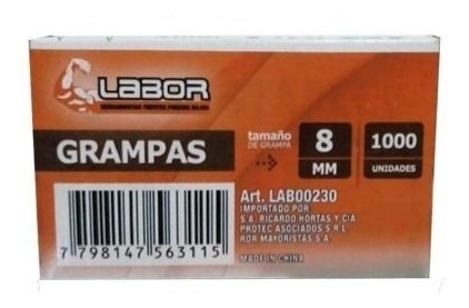 Imagen 3 de 3 de Grampas Para Engrampadora Manual 8mm