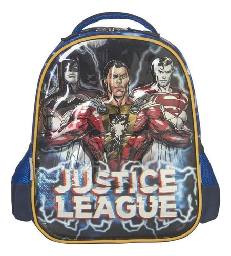 Justice League - Mochila Kinder Color Multicolor Diseño De La Tela Liso