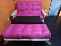 Comprar Futon 2 Y 3 Cuerpos Rustico+col\u002Feco+mesa Puente+2 Puff Bek