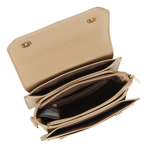 Crossbody Para Mujer Hpc Polo Modelo: 1102-cenizo Color Beige