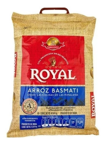 Arroz Royal Basmati Sin Sodio Sin Gluten 4.54kg 