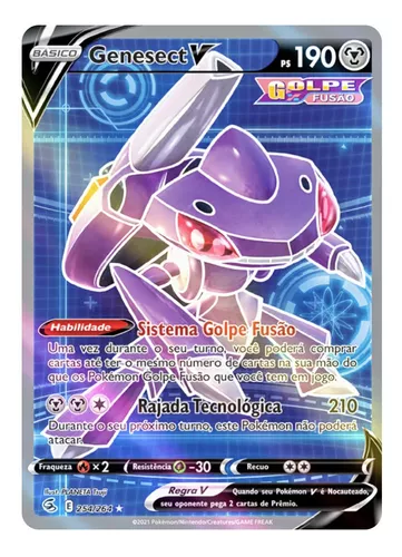 Carta Pokémon Genesect V Full Arte Coleção Golpe Fusão