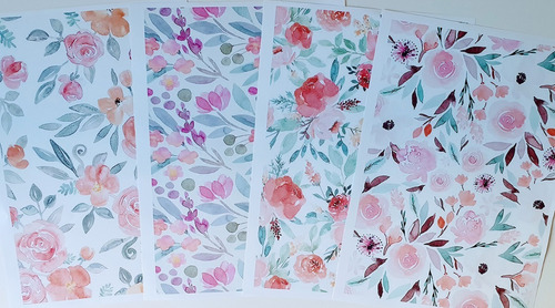 Decoupage Laminas Set Rosas Acuareladas Laura Craft