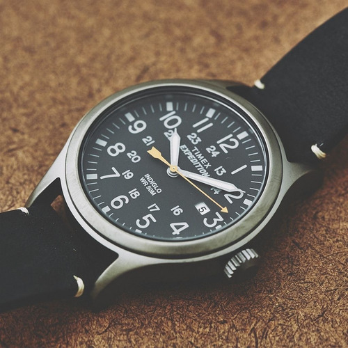 Timex | Reloj Hombre | Tw4b019009j | Original Correa Negro Bisel Plateado Fondo Negro