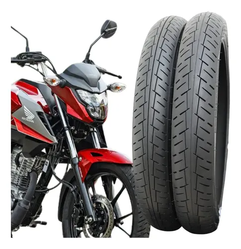 2 Pneu Moto Fan/cg/factor/titan 125 150 160 Aro 18 Ks Es Esd ...