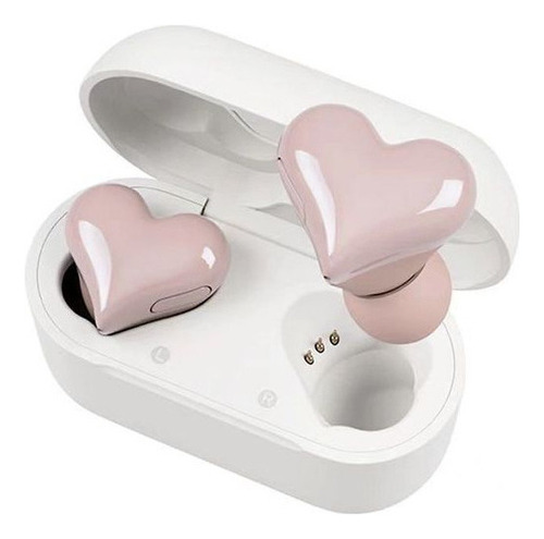 Auriculares Bluetooth En Forma De Corazón Con Cancelación De Color Rosa