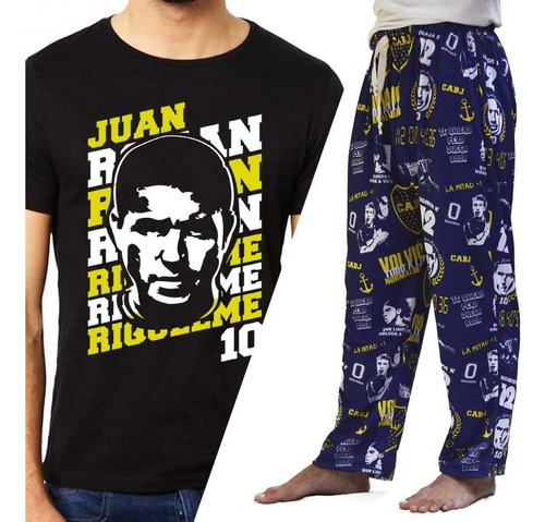 Conjunto Pijama Boca Riquelme Remera Pantalón Premium 4